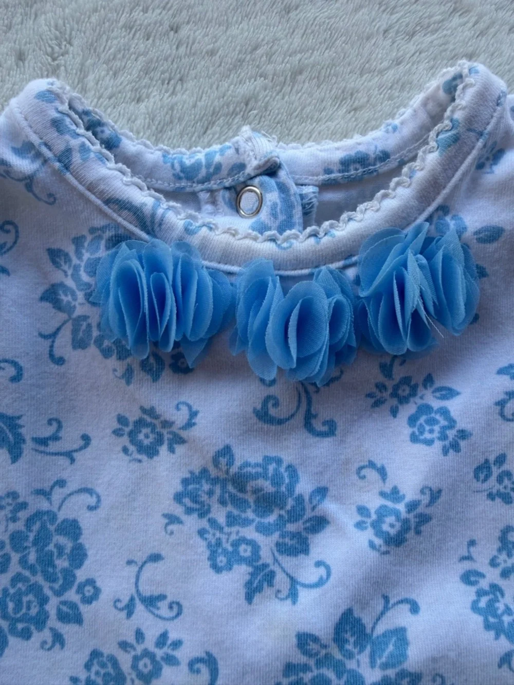 Little Me Light Blue Floral Tulle Dress Size 18 M
